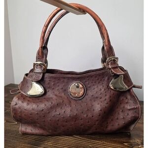 Claudia Firenze Brown Leather Handbag /Shoulder Bag Purse Italy